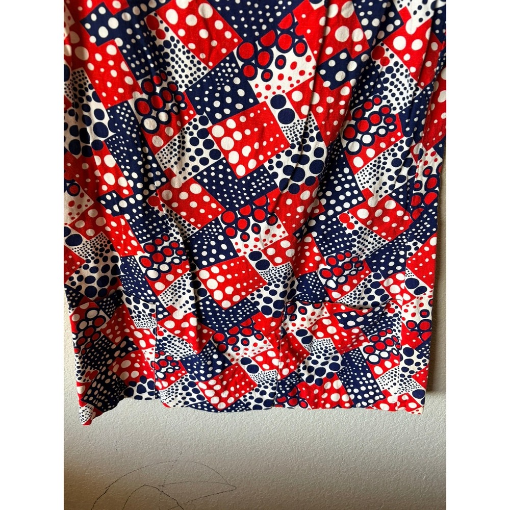 Vintage Fritzi of California 60s Mod Shift Dress Red White Blue Polka Dot Mini - Picture 4 of 8